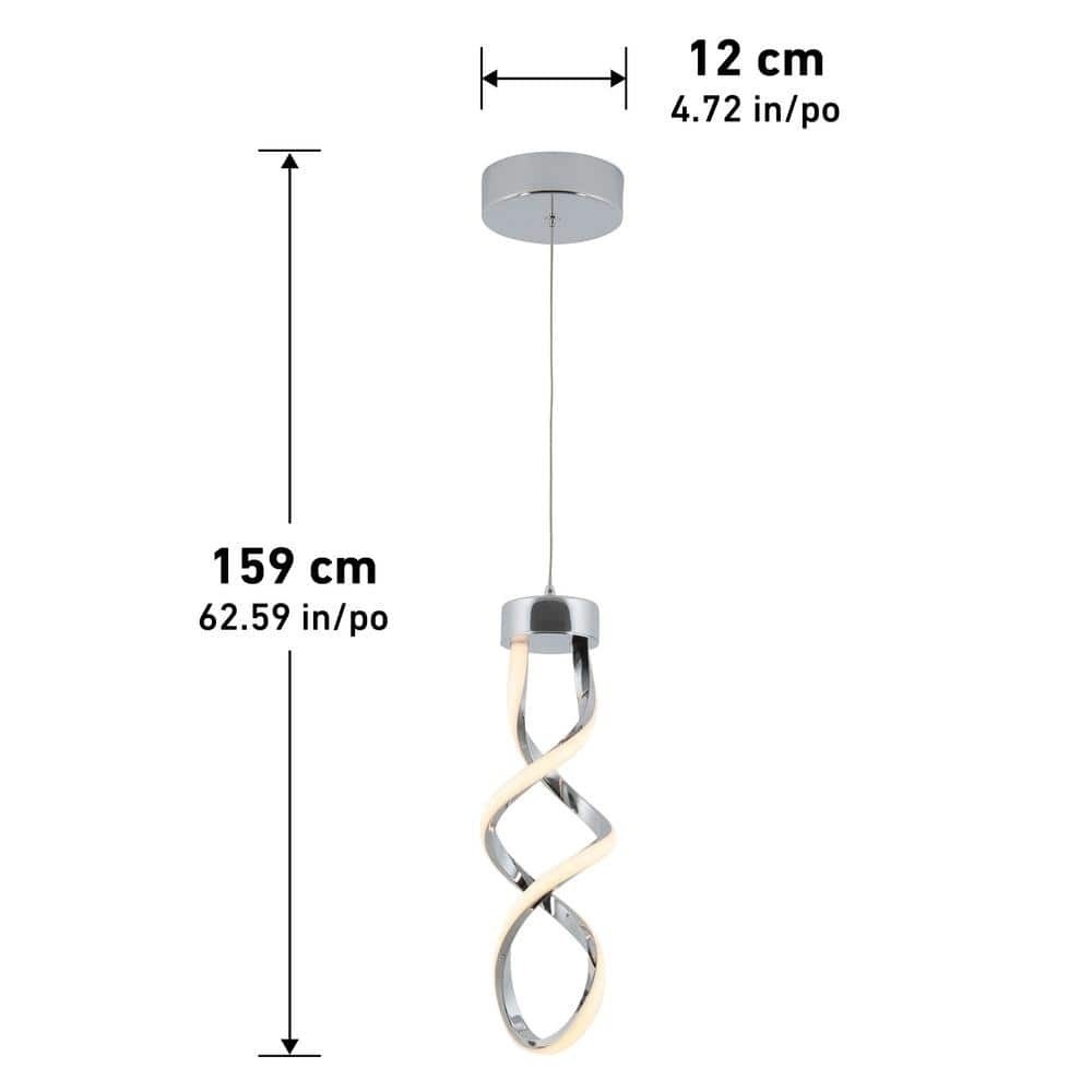 NEW Artika Swirl 13-Watt Light Chrome Integrated LED Mini Pendant Light Fixture - Picture 8 of 16